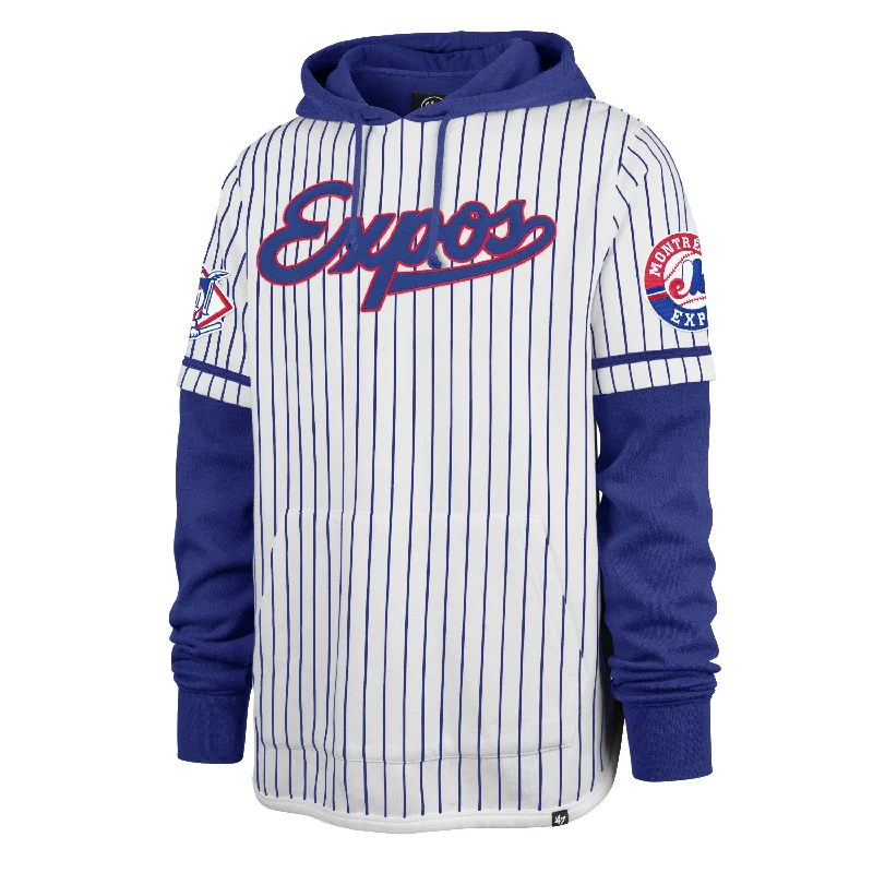 MONTREAL EXPOS COOPERSTOWN PINSTRIPE DOUBLE HEADER '47 SHORTSTOP PULLOVER HOOD