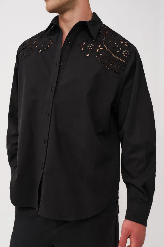 Bowie Broderie Shirt | Final Sale - Black