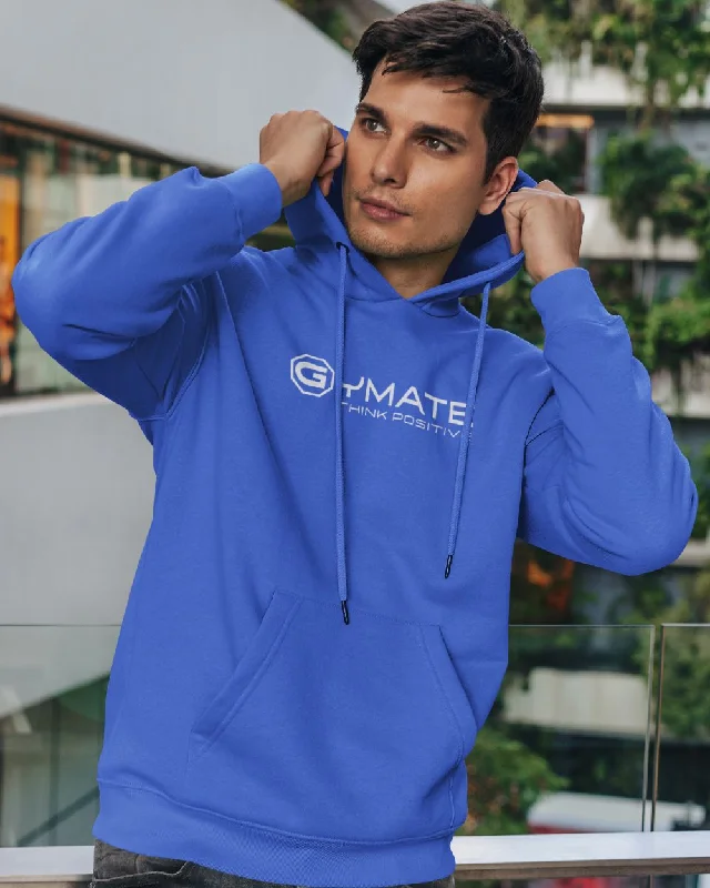 Light Blue Designer Hoodie – Gymate ‘Think Positive’ [ctr/lge]