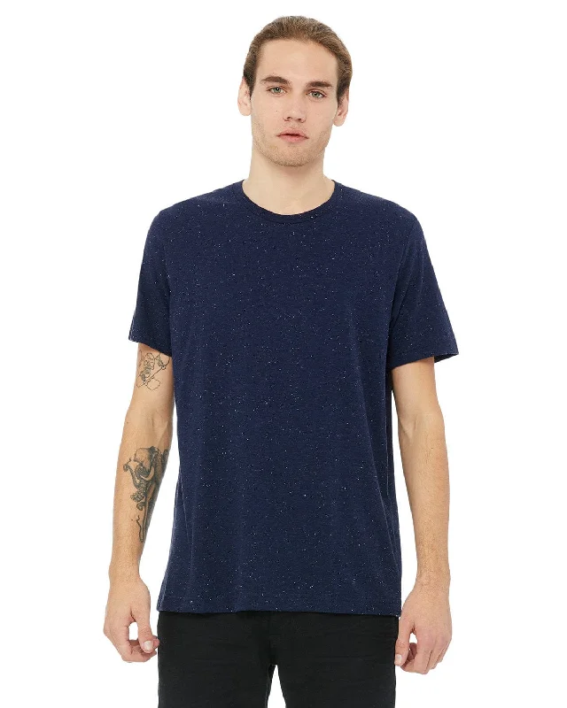 Bella+Canvas Mens Poly-Cotton Short Sleeve T-Shirt | Navy Speckled