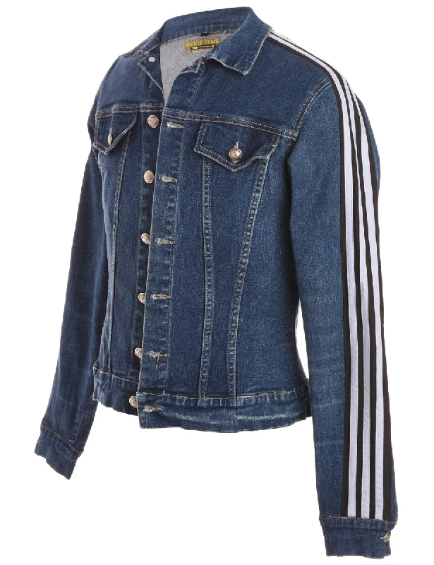 Label Three Stripe Sleeve Denim Jacket