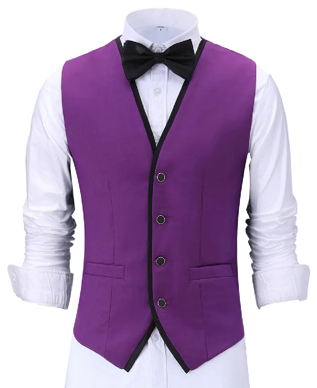 Formal Flat V Neck Waistcoat Slim Fit Suit Vest