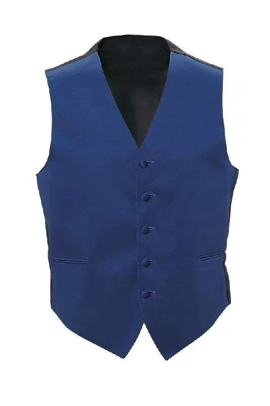 Royal Blue Satin Tuxedo Vest