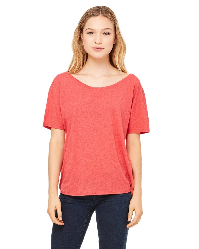 Bella+Canvas Ladies Slouchy T-Shirt | Red Triblend