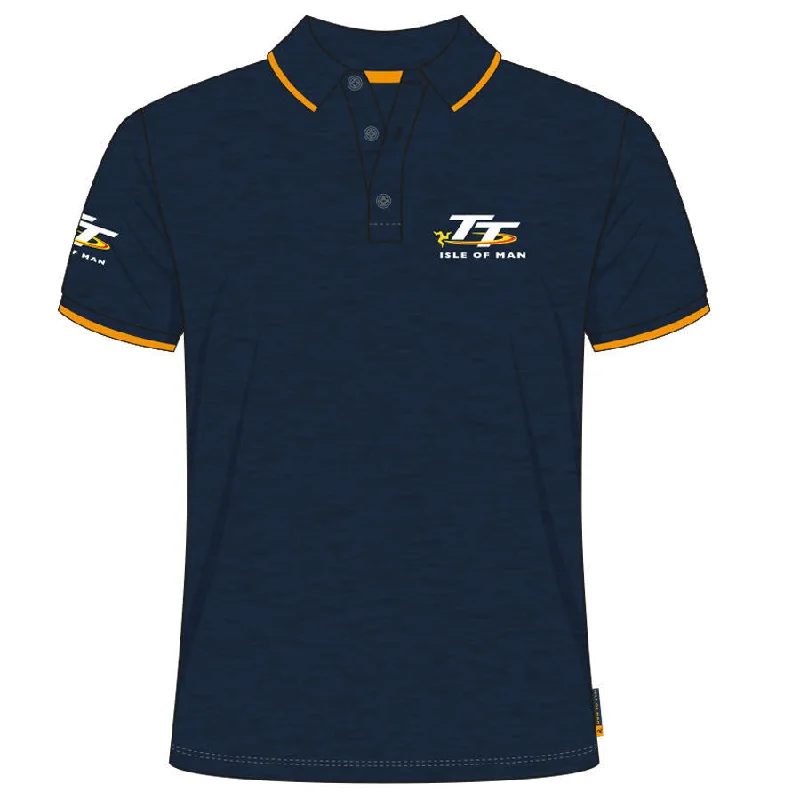 Official Isle Of Man TT Races Petrol Blue Polo Shirt - 19Ap5