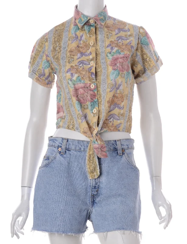 Label Peggy S/S Print tie Blouse