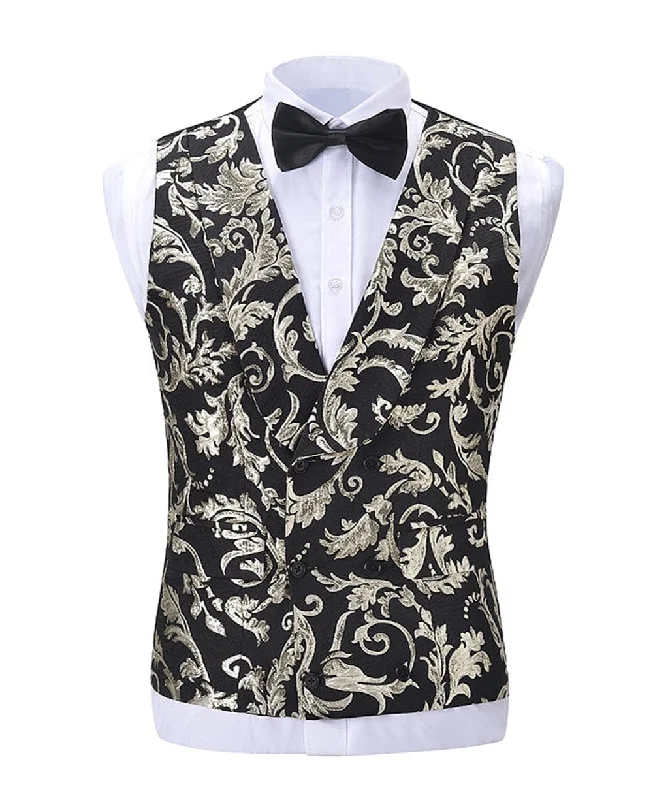 Formal Men's Suit Vest Patterned Shawl Lapel Waistcoat