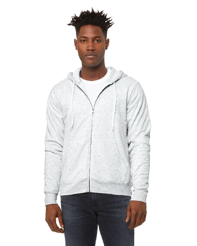 Bella+Canvas Unisex Poly-Cotton Fleece Full-Zip Hoodie | Ash