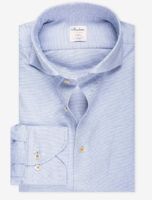 Blue Patterned Flannel Fitted Body Shirt