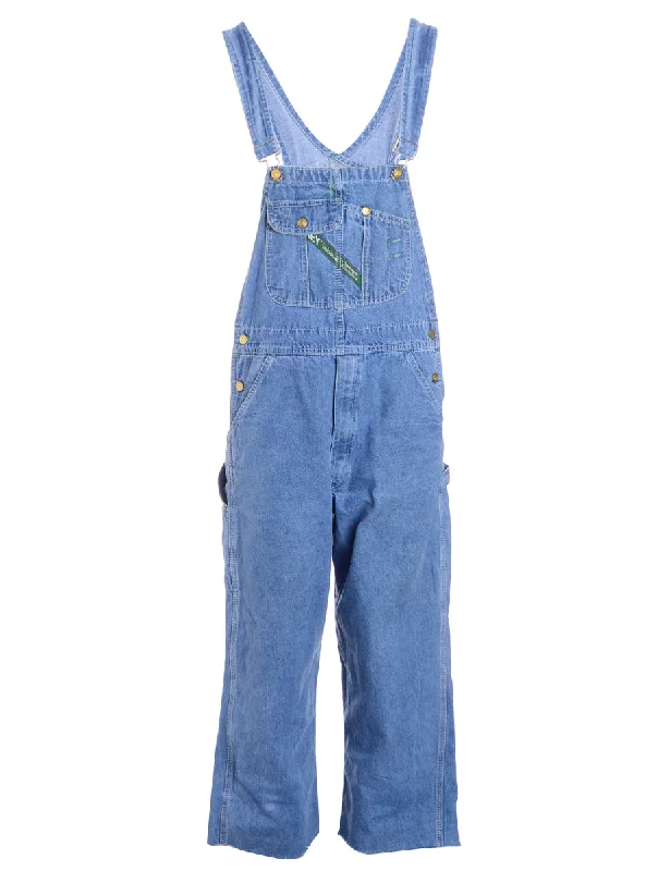 Label Pinafore Cropped Dungarees