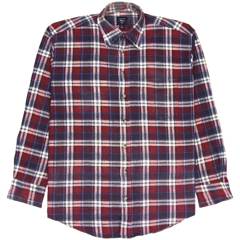 Basics Checkered Flannel Shirt Red Navy Cream