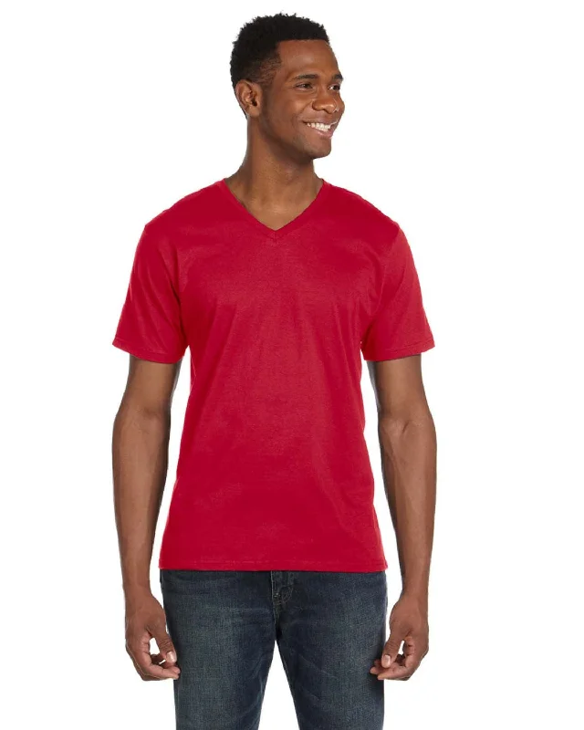 Anvil Fashion Fit V-Neck T-Shirt | Red