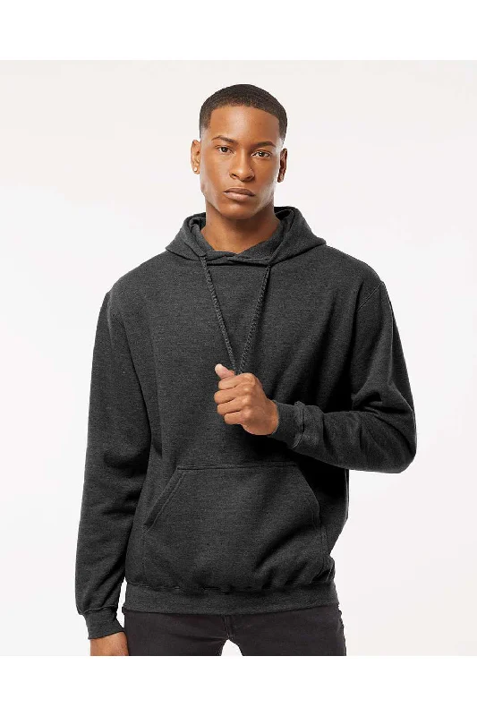 Tultex Mens Fleece Hooded Sweatshirt Hoodie w/ Pouch Pocket - Heather Graphite Grey