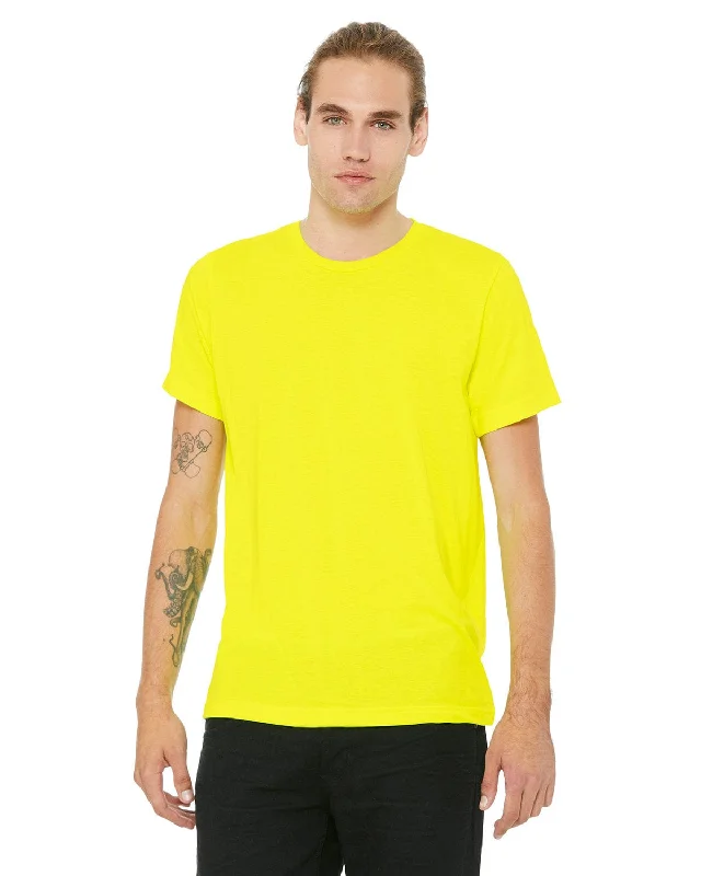 Bella+Canvas Mens Poly-Cotton Short Sleeve T-Shirt | Neon Yellow