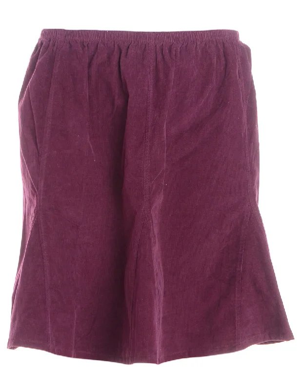 Label Shortened Corduroy Skirt