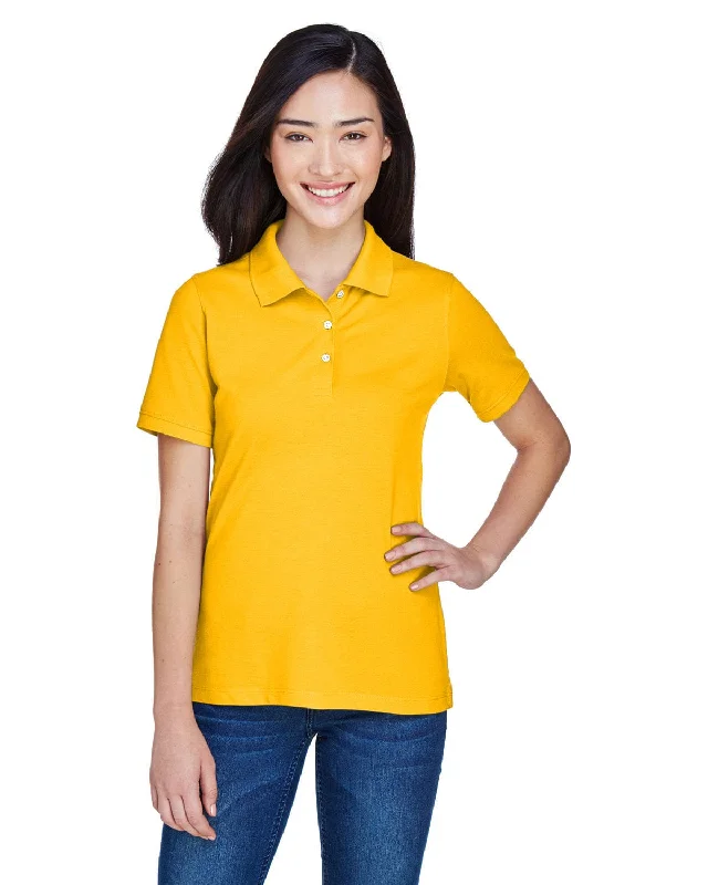 Harriton Ladies Easy Blend Polo Shirt | Sunray Yellow