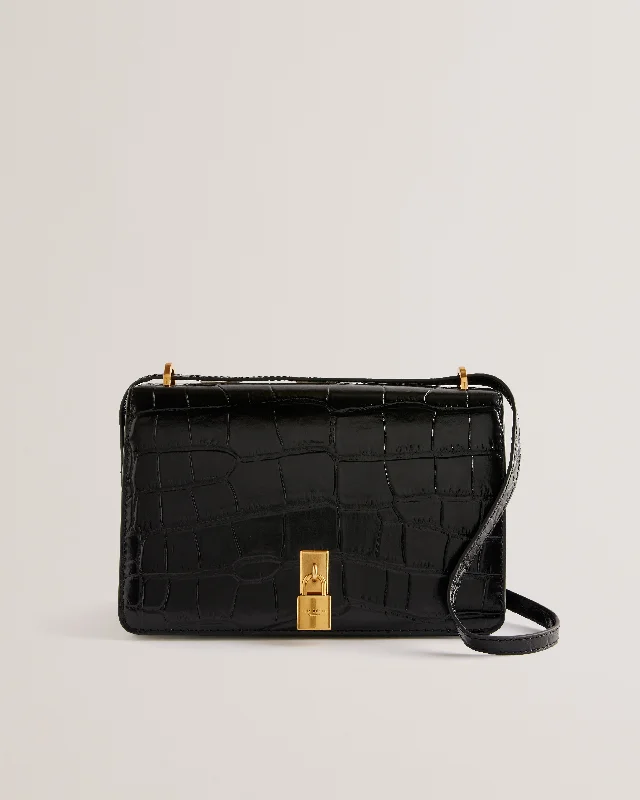 Latymer Padlock Large Crossbody Bag Black