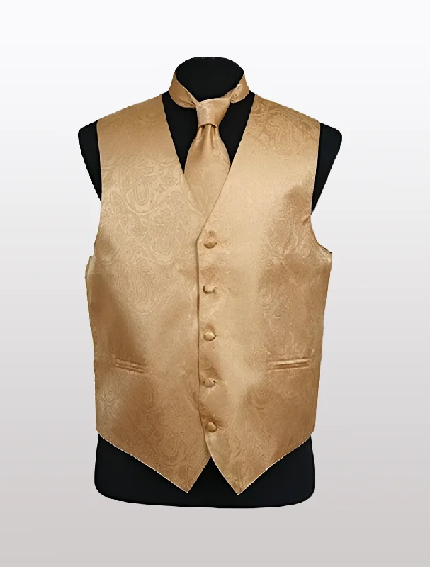 Men's Paisley Gold Tuxedo Vest