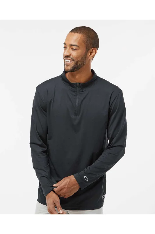 Oakley Mens Team Issue Podium 1/4 Zip Sweatshirt - Blackout