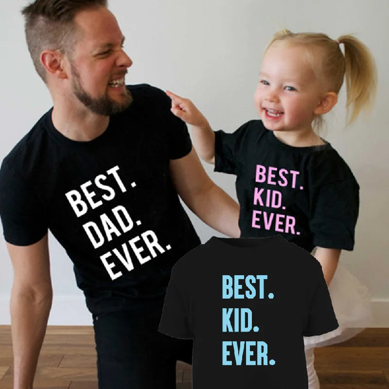 Best Dad Ever Matching Black T-Shirts (MRK X)