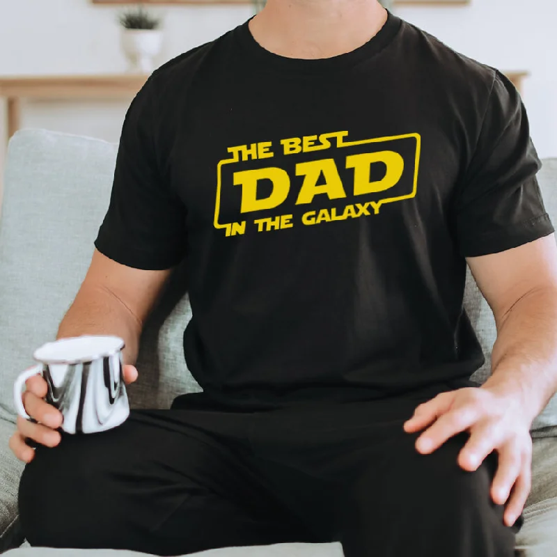 Best Dad Star Galaxy Black T-Shirt