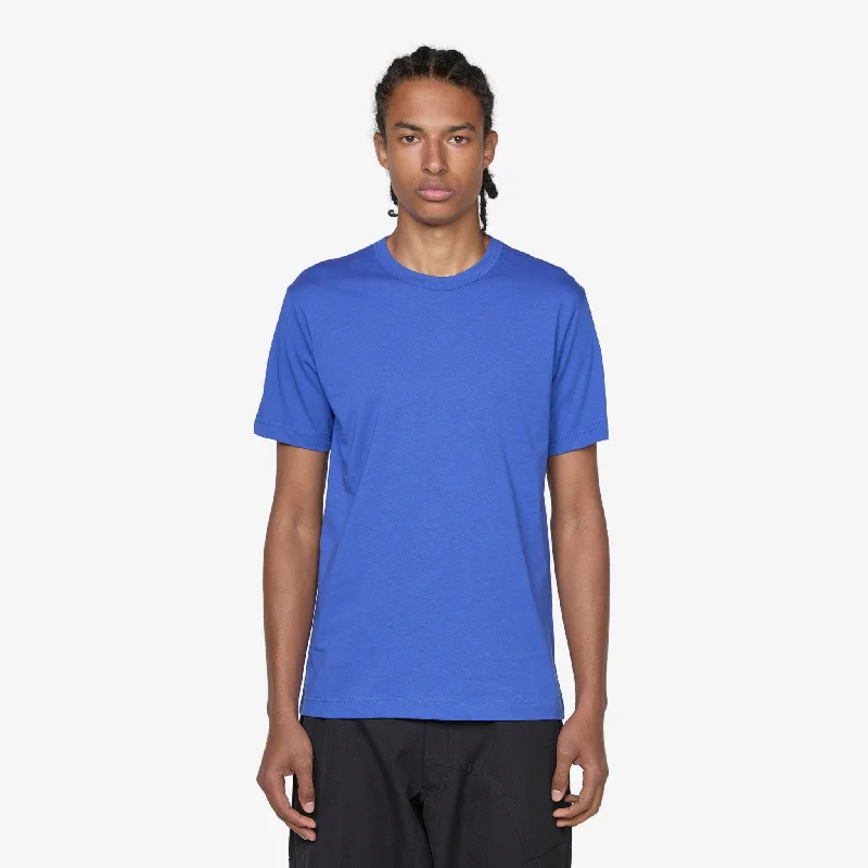 Cotton Jersey Neck Logo T-Shirt Blue