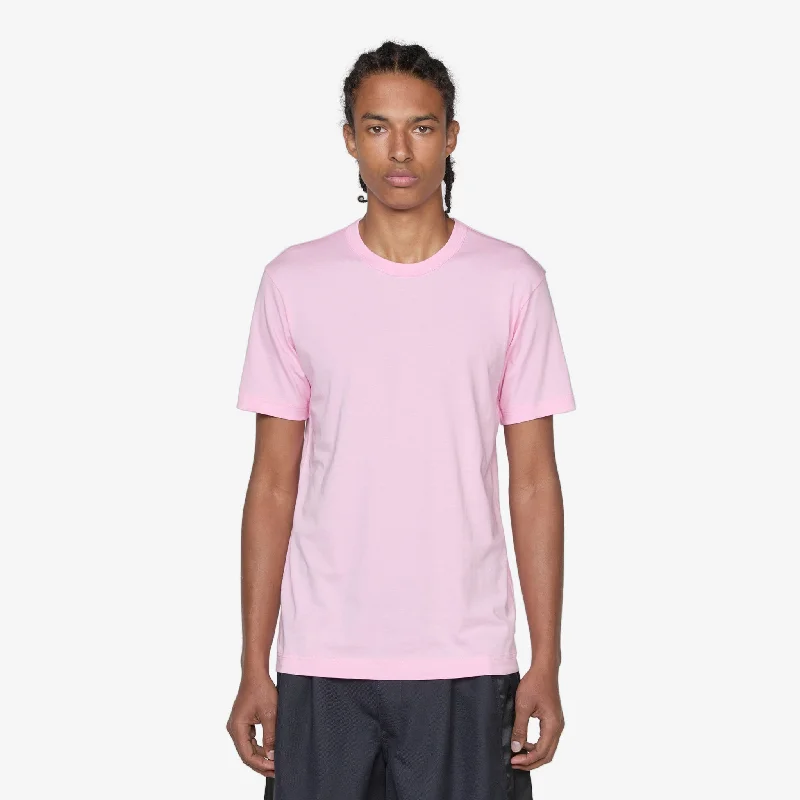 Cotton Jersey Neck Logo T-Shirt Pink