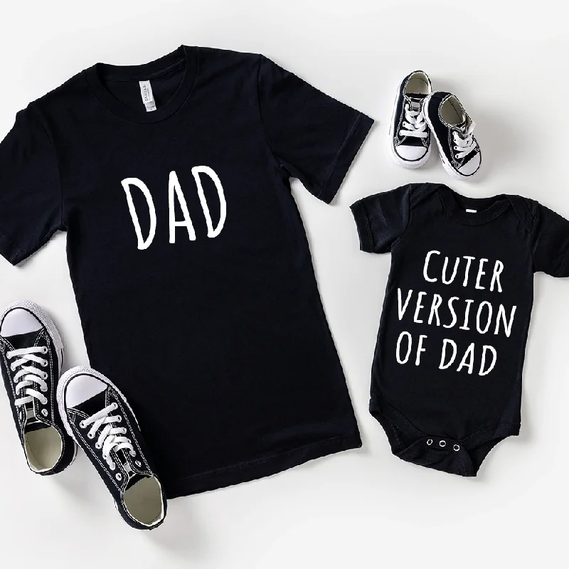 Dad & Cuter Version Of Dad Matching Black T-Shirt/Baby Vest