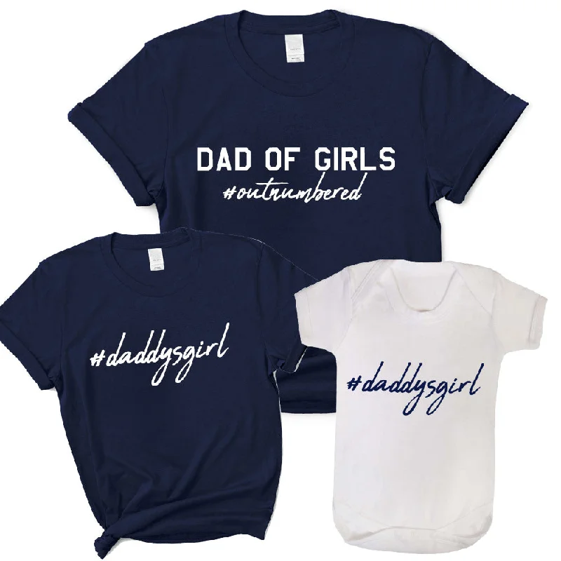 Dad Of Girls Hashtag DaddysGirl Matching T-Shirt & Vest