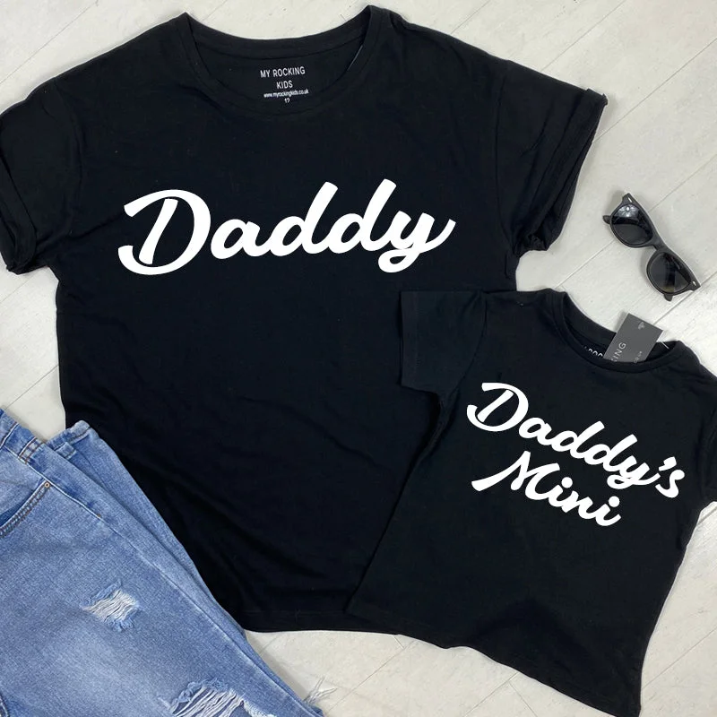 Daddy Cool- Daddy & Mini Matching Black T-Shirts