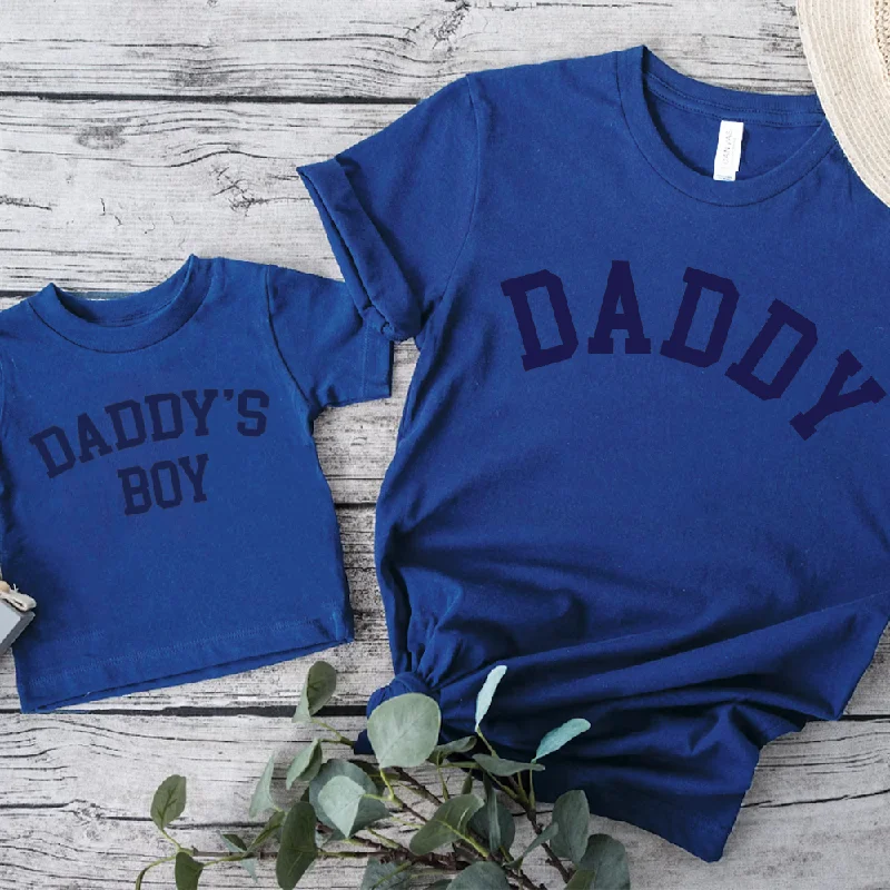 Daddy & Daddy's Boy College Matching Royal Blue T-Shirts