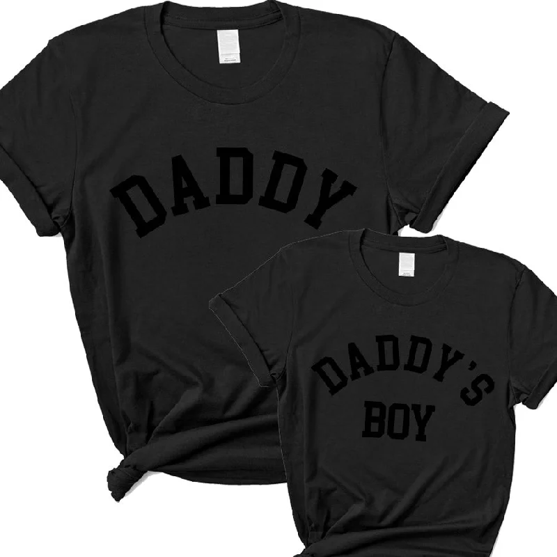 Daddy & Daddy's Boy Stealth Black College Matching T-Shirts