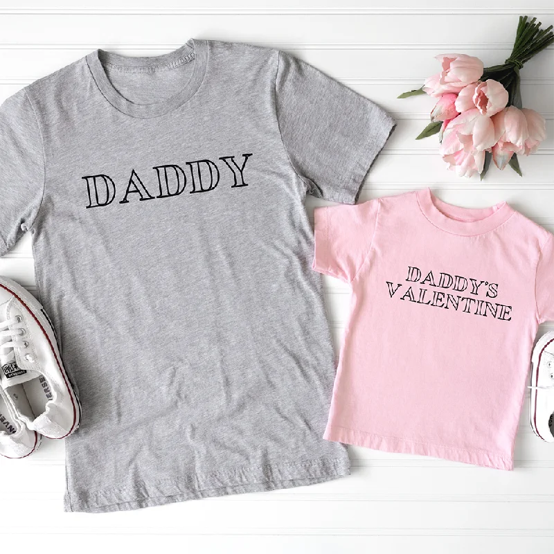 Daddy & Daddy's Valentine London Matching Grey/Pink T-Shirts