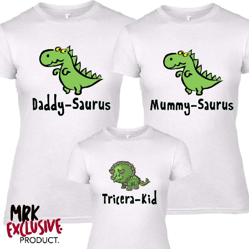 Dino Family Adult & Kid Matching White Tee's (MRK X)