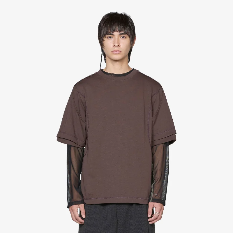 Dual Sleeve Short Sleeve T-Shirt Shale Brown