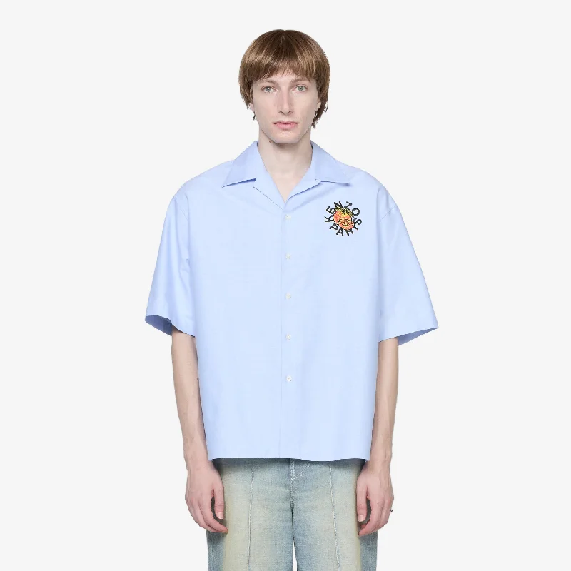 'KENZO Orange' Short Sleeve Shirt Sky Blue