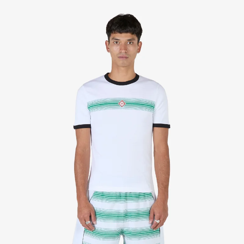 Logo Stripe Ringer T-Shirt Gradient Stripe