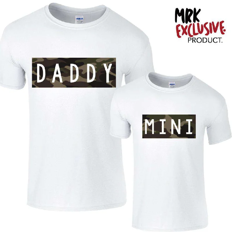 Matching Daddy & Mini Camo White Tee's (MRK X)