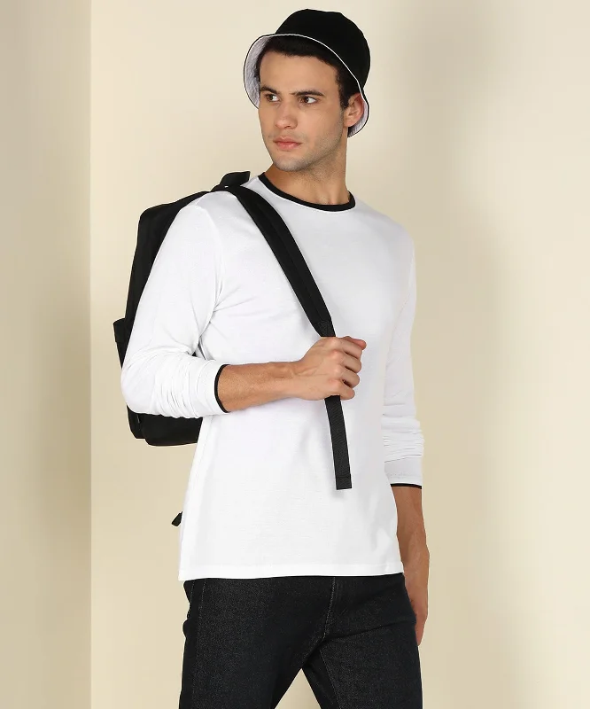 Mens Contrast Crew Neck Full Sleeve T-Shirts