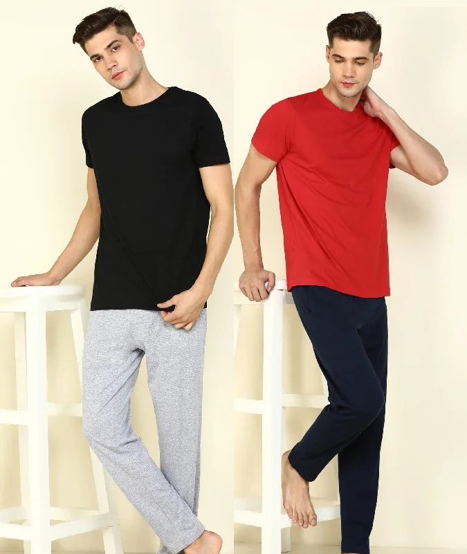 Mens Multicolours  Combo T.Shirt& Pyjama Set