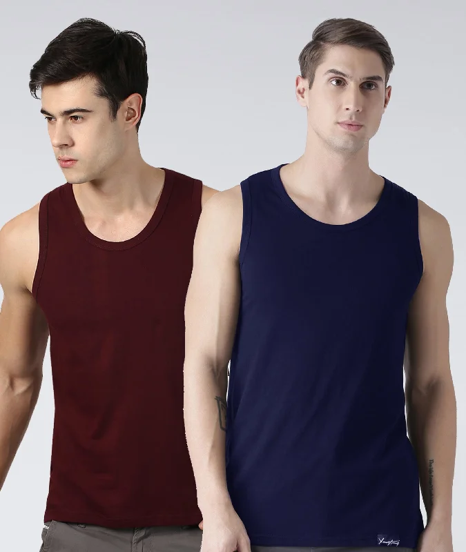 Mens Plain Sleeveless Combo Tshirt