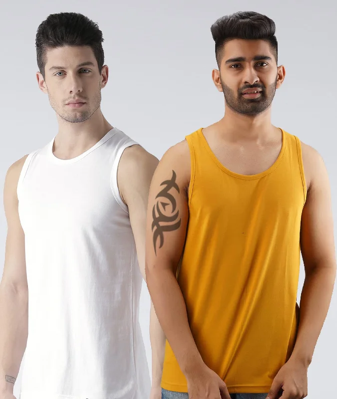 Mens Plain Sleeveless Combo Tshirt