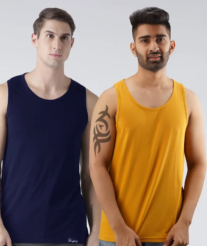 Mens Plain Sleeveless Combo Tshirt