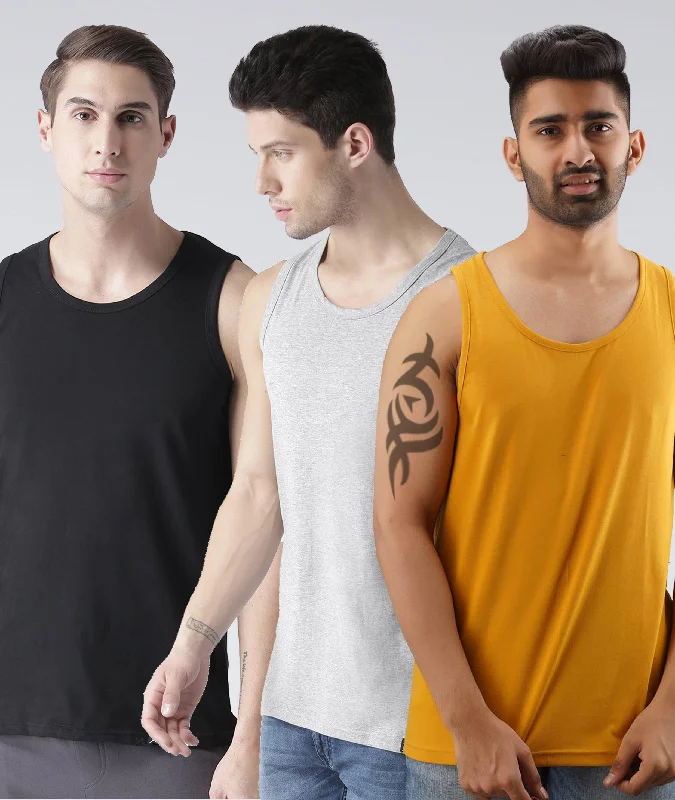 Mens Plain Sleeveless Combo Tshirt