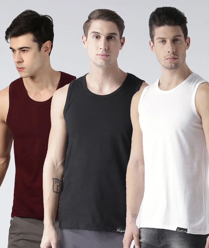 Mens Plain Sleeveless Combo Tshirt