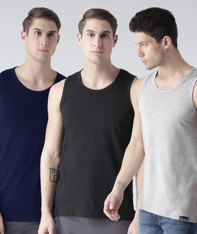 Mens Plain Sleeveless Combo Tshirt