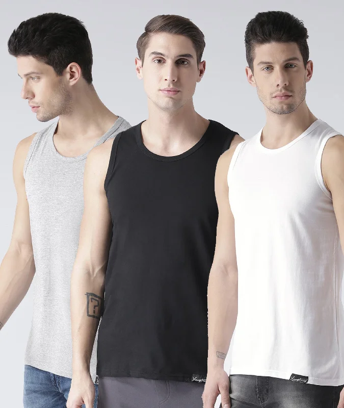 Mens Plain Sleeveless Combo Tshirt