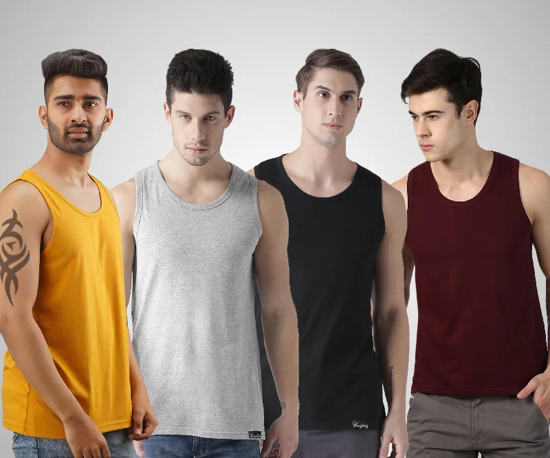 Mens Plain Sleeveless Combo Tshirt