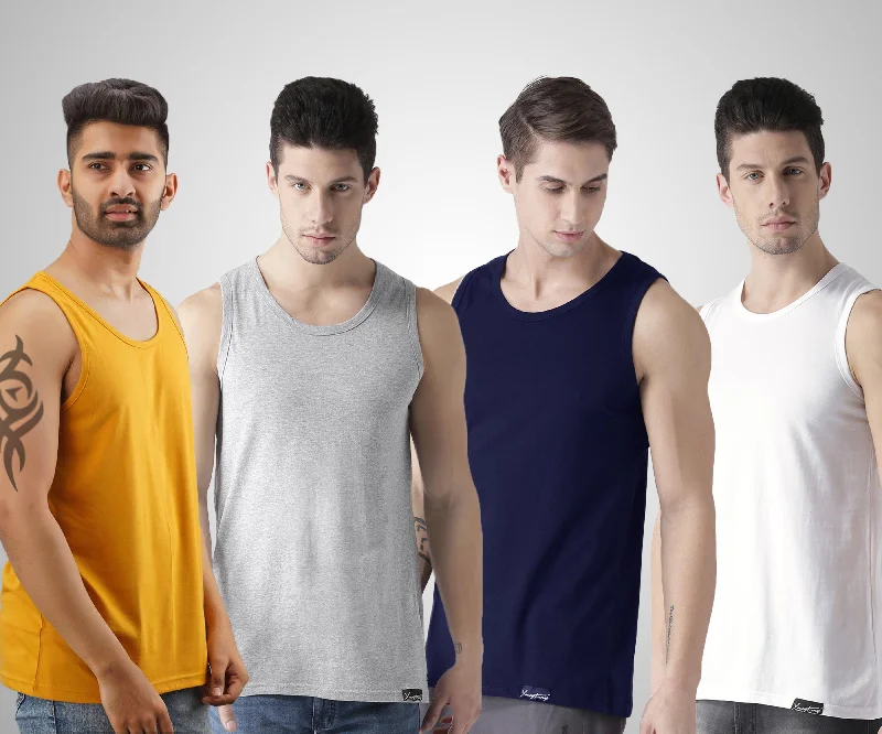 Mens Plain Sleeveless Combo Tshirt