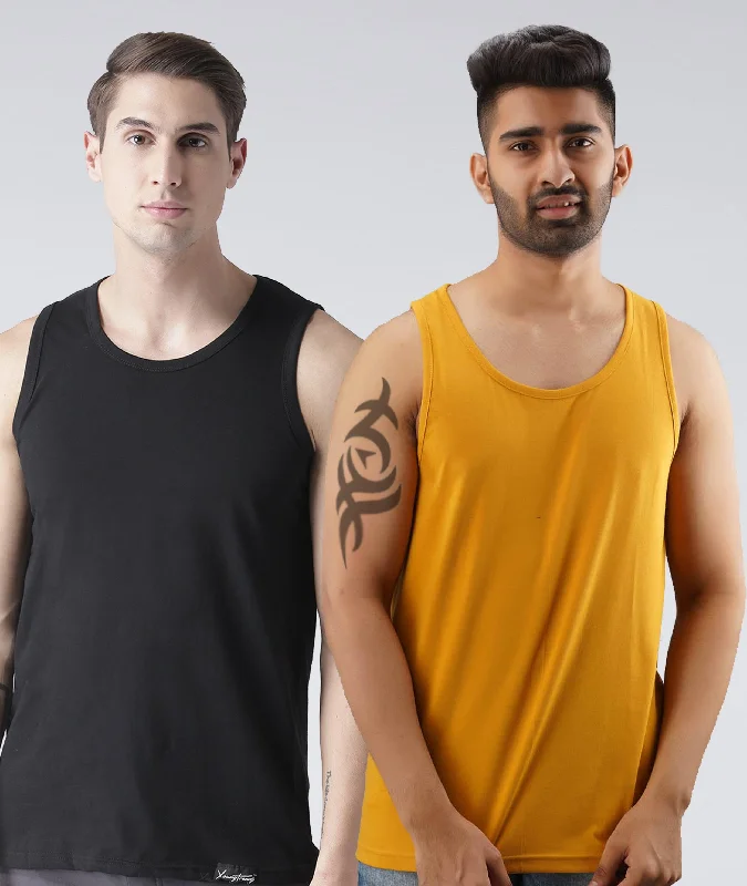 Mens Plain Sleeveless Combo Tshirt